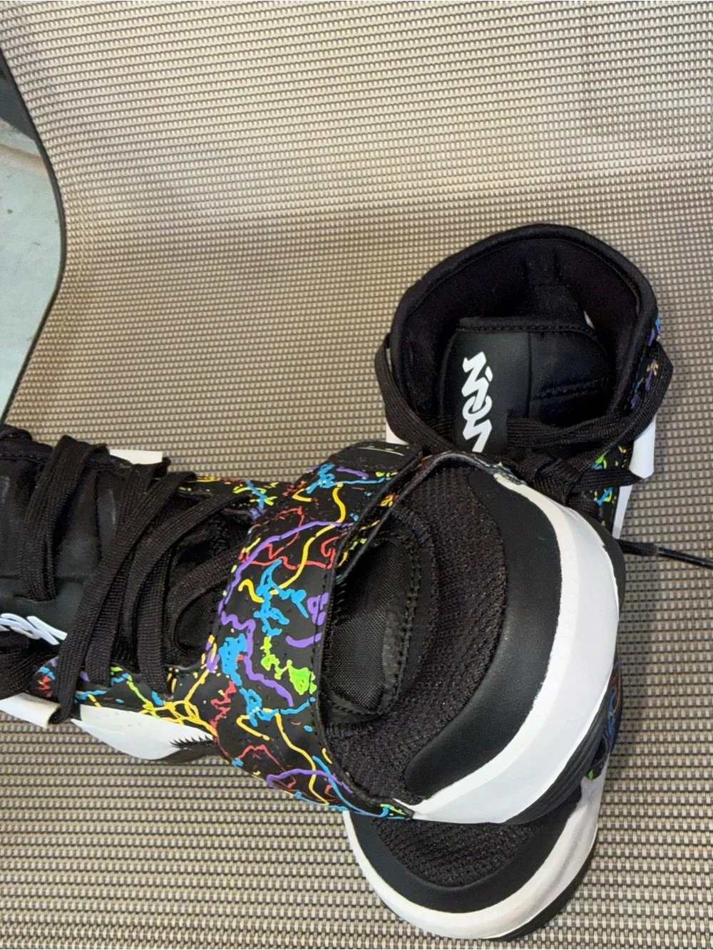 Jordan Kids Black Sneakers with Neon Multicolor Splash